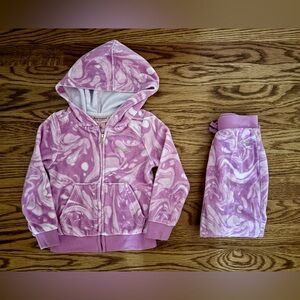 Juicy Couture Pink Tie-Dye Velour Hoodie & Track Pants Set, 3T girl